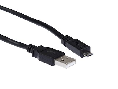 USB-A til USB Micro-B kabel 0,3m (sort)