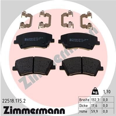 Bremseklosser ZIMMERMANN 22518.175.2