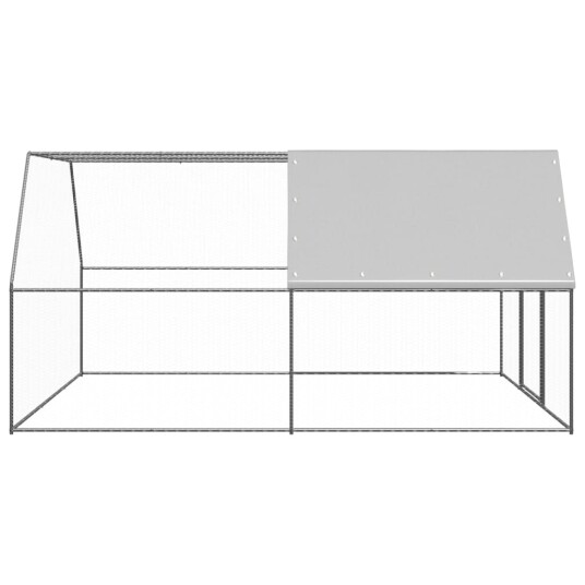 Utendørs Hønsehus 3X4X2 M Galvanisert Stål Utendørs Hønsehus 3X4X2 M Galvanisert Stål