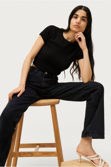 Gina Tricot Topp Basic Tight Top Svart