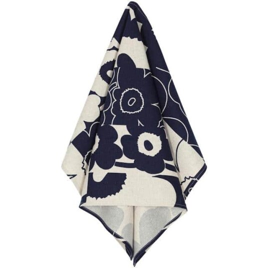 Marimekko kopphåndduk Pieni Unikko linen/navy blue