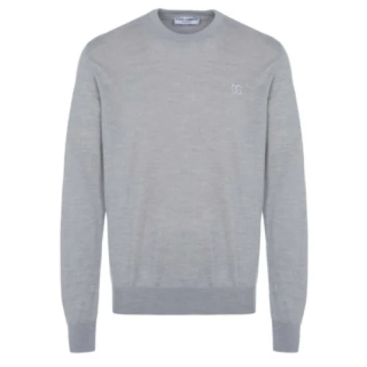 Dolce & Gabbana, Herre, Strikkevarer, Grå, S, Dolce & Gabbana, Herre, Strikkevarer, Grå, S,