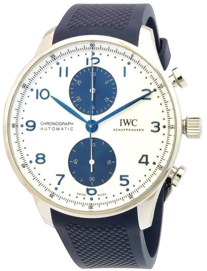 IWC Herreklokke IW371620 Portugieser Hvit/Gummi Ø41 mm