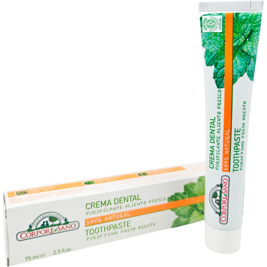 Naturlig tannkrem Fresh Breath CORPORE SANO Thyme Mint og Basil 75 ml. Naturlig tannkrem Fresh Breath CORPORE SANO Thyme Mint og Basil 75 ml.