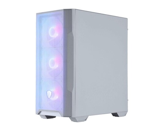 MSI Mag Forge M100R Midi Tower Kabinett med Herdet Glass Hvit