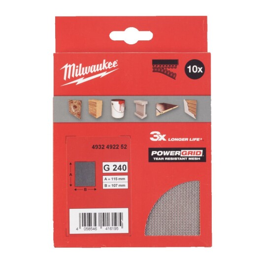 Milwaukee Slipenett 115x107mm 10 Pk