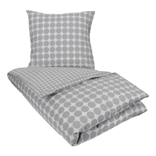 Borg Living Sengetøy - 100% bomull - Circle grey - 150x210 cm - Borg Living