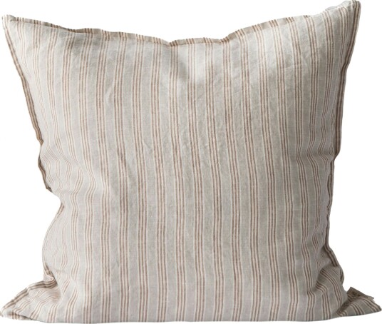 Tell Me More Washed linen putetrekk 50 x 50 cm Hazelnut stripe