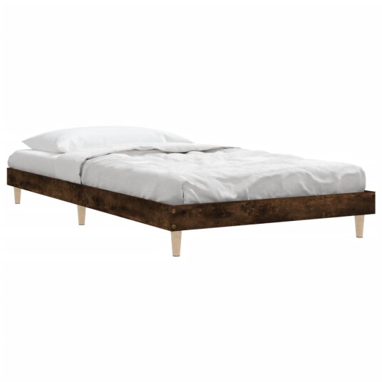 vidaXL Sengeramme røkt eik 100x200 cm konstruert tre