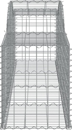 vidaXL Gabionkurver buede 13 stk 300x50x60/80 cm galvanisert jern