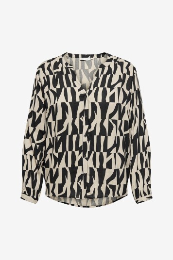 Only Carmakoma - Bluse carDiona Anita Life L/S V-neck Shirt - Svart