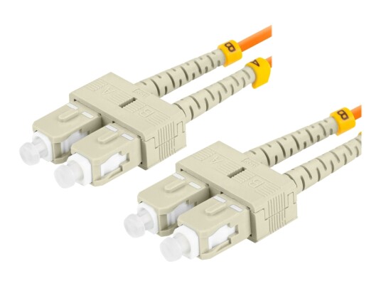 Lanberg Koblingskabel Sc/Upc Multimodus Hann Til Sc/Upc Multimodus Hann 2 M 2 M 3 Mm Fiberoptisk Dupleks 50 / 125 Mikroner Om2 Halogenfri Oransje FO SUSU MD21 0020 OG