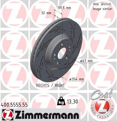 Bremseskive ZIMMERMANN 400.5555.55