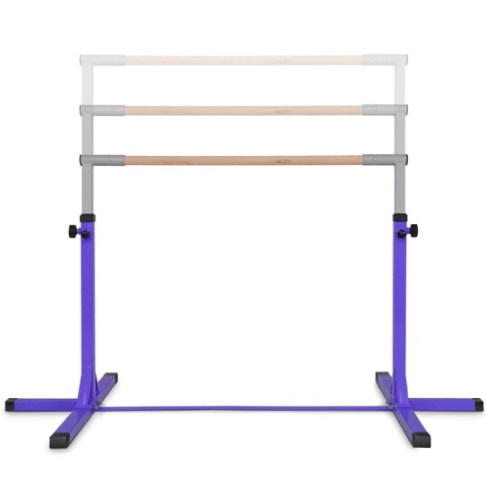 Gymnastikkstang høydejusterbare gymnastikkstaver elastisk horisontalstang rosa/blå/lilla lilla