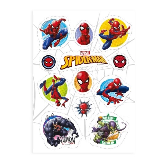 Spiselige Cupcakesdekorasjoner Wafer Spiderman Pk/12 