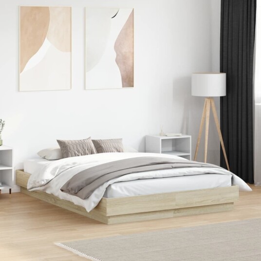  Sengeramme sonoma eik 135x190 cm konstruert tre 8721012276147
