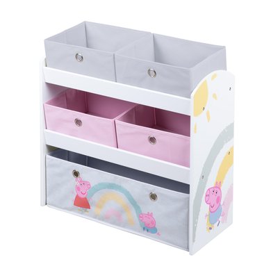 roba Peppa Pig lekehylle med 5 stoffbokser