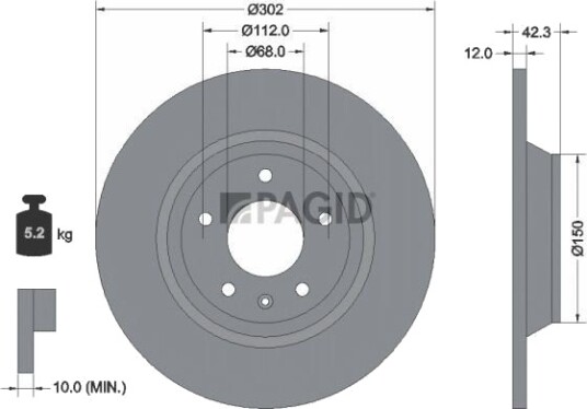 PAGID 54595NC Bremseskive