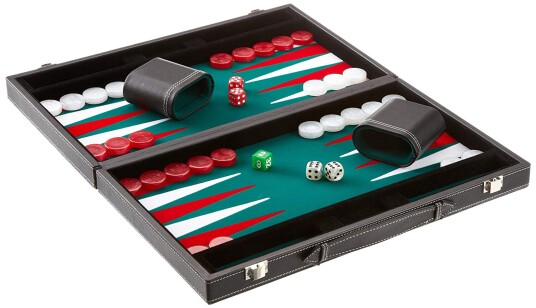 Backgammon de luxe Medium skinnimitasjon Backgammon de luxe Medium skinnimitasjon