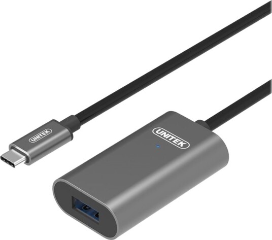 Unitek U304a   Usb Forlengelseskabel   Usb C Hann Til Usb Type A Hunn   Usb 3.1 Gen 1   5 M   Aktiv   Romgrå