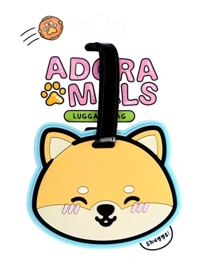 Puckator Adoramals Shuggs The Shiba Inu Pvc Luggage Tag   Beige   ONE SIZE