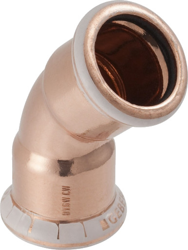 76,1 mm Bend CU 45° hylse/hylse Mapress