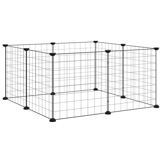 Vidaxl Dyrebur 8 Paneler Svart 35X35 cm Stål Vidaxl Dyrebur 8 Paneler Svart 35X35 cm Stål