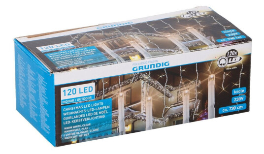 GRUNDIG JULEBELYSNING STRENG ISTAPP 120 LED 7 M 6498