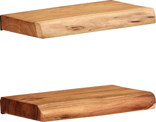 Vegghyller 2 stk 30x20x3,5 cm heltre akasie