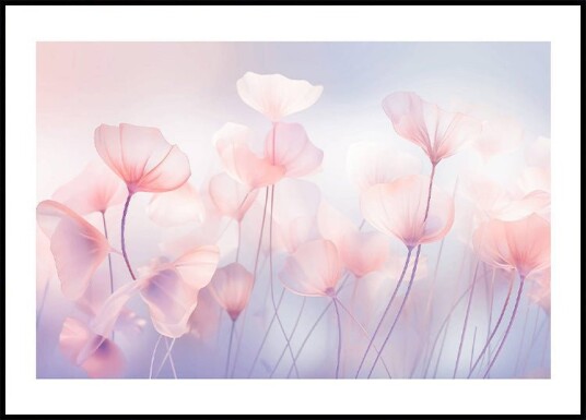 Pink Pastel Flowers Plakat Plakat / 100x150cm Pink Pastel Flowers Plakat Plakat / 100x150cm