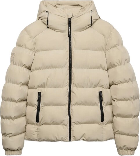 Superdry Hooded Sports Puffer Jacket Beige M Superdry Hooded Sports Puffer Jacket Beige M