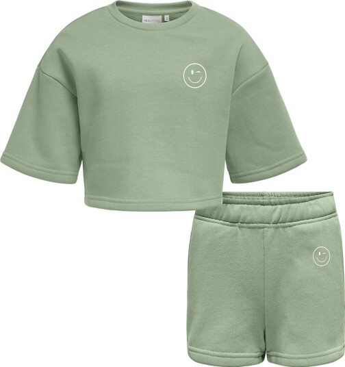 Kids Only Shorts Sett Koglena Hedge Green/Cloud Danser Kids Only 11 år 146 Shorts Grønn