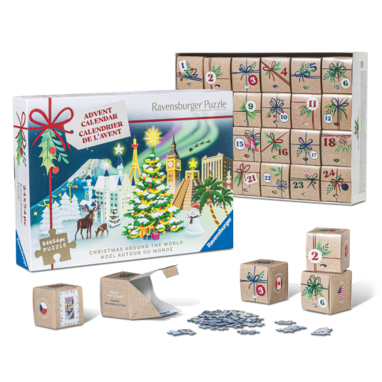 Ravensburger | Julekalenderpuslespill - Jul rundt om i verden