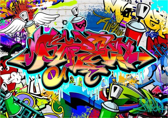 Fototapet Street Art Red Theme 100x70 - Artgeist sp. z o. o.