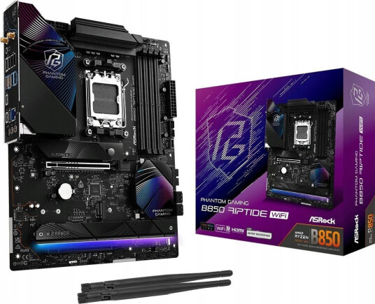 ASRock B850 Riptide ATX Hovedkort med AMD AM5, DDR5, WiFi 7 og 2.5G LAN ASRock B850 Riptide ATX Hovedkort med AMD AM5, DDR5, WiFi 7 og 2.5G LAN