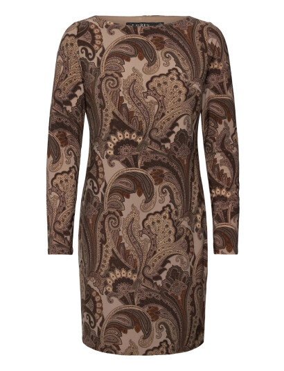 Lauren Ralph Lauren Str Classic Jersey-Knit Dress - Brown - 36