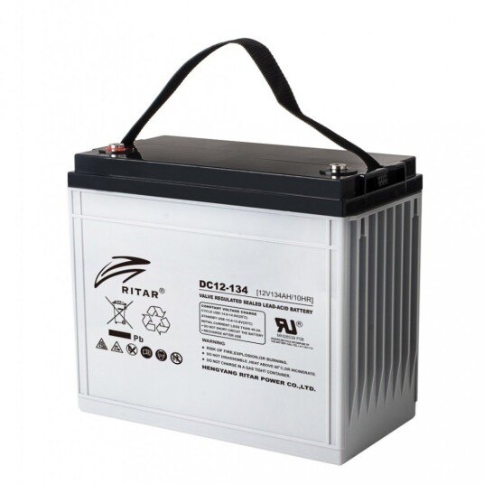 RITAR AGM Deep Cycle Batteri 12V 134AH C10 (340x173x280mm) +venstre.