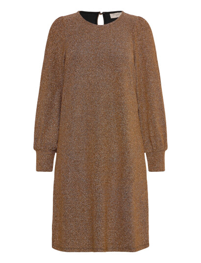 FREE/QUENT Dress From Freequent In A Soft Jersey Material With A Metallic Surface. The Dres Brown XS FREE/QUENT Dress From Freequent In A Soft Jersey Material With A Metallic Surface. The Dres Brown XS