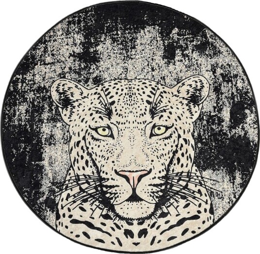 Rund Matte Tiger (100) - Tiger/Fløyel