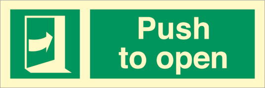 Direction sign - Push to open