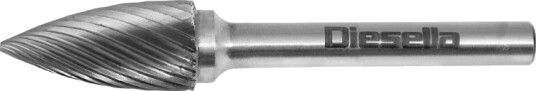 Diesella Fresespiss HM Ø8x20 mm form G (Single cut) med Ø6 mm skaft