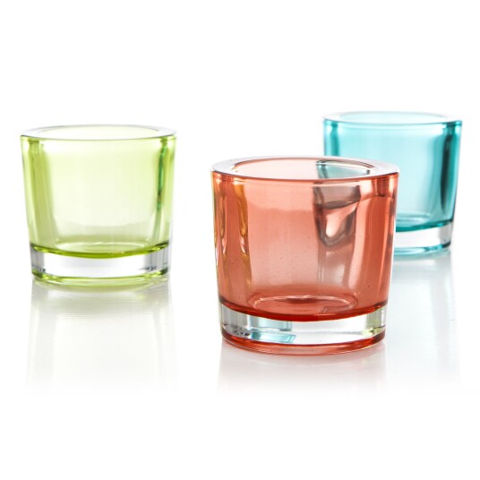 Telysglass 3pk grønn/orange Telysglass 3pk grønn/orange