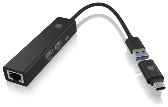 ICY BOX IB HUB1439 Dokkingstasjon RJ45 2xUSB A USB C Svart ICY BOX IB HUB1439 Dokkingstasjon RJ45 2xUSB A USB C Svart