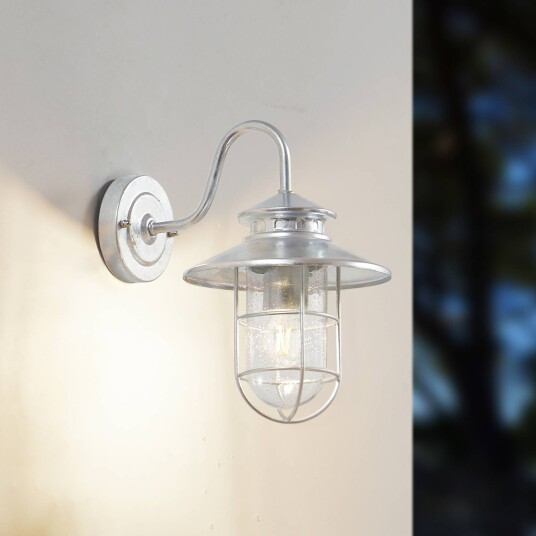 Lindby utendørs vegglampe Naleta galvanisert sølv stål Lindby utendørs vegglampe Naleta galvanisert sølv stål