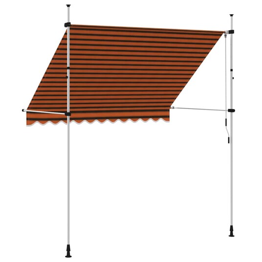 vidaXL Manuell uttrekkbar markise 250 cm oransje og brun