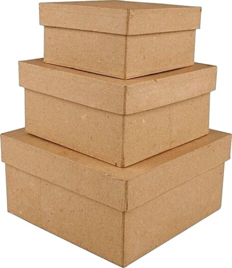 Creativ Company Square Boxes Papier-mache 3pcs. Creativ Company Square Boxes Papier-mache 3pcs.