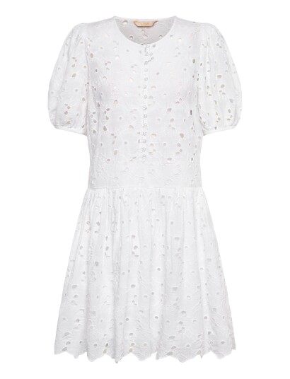 by Ti Mo Broderie Anglaise Puffed Dress - White - S