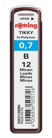 Rotring Tikky Mechanical Pencil Lead Refills 0.7mm B