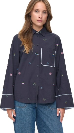 Nümph Nuchiro Boxy Shirt Navy 40