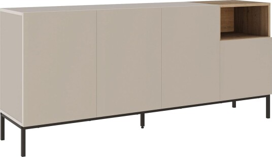 Morlen Konsoll 180x80x41,8 cm - Sandstone, Natural Oak, Black